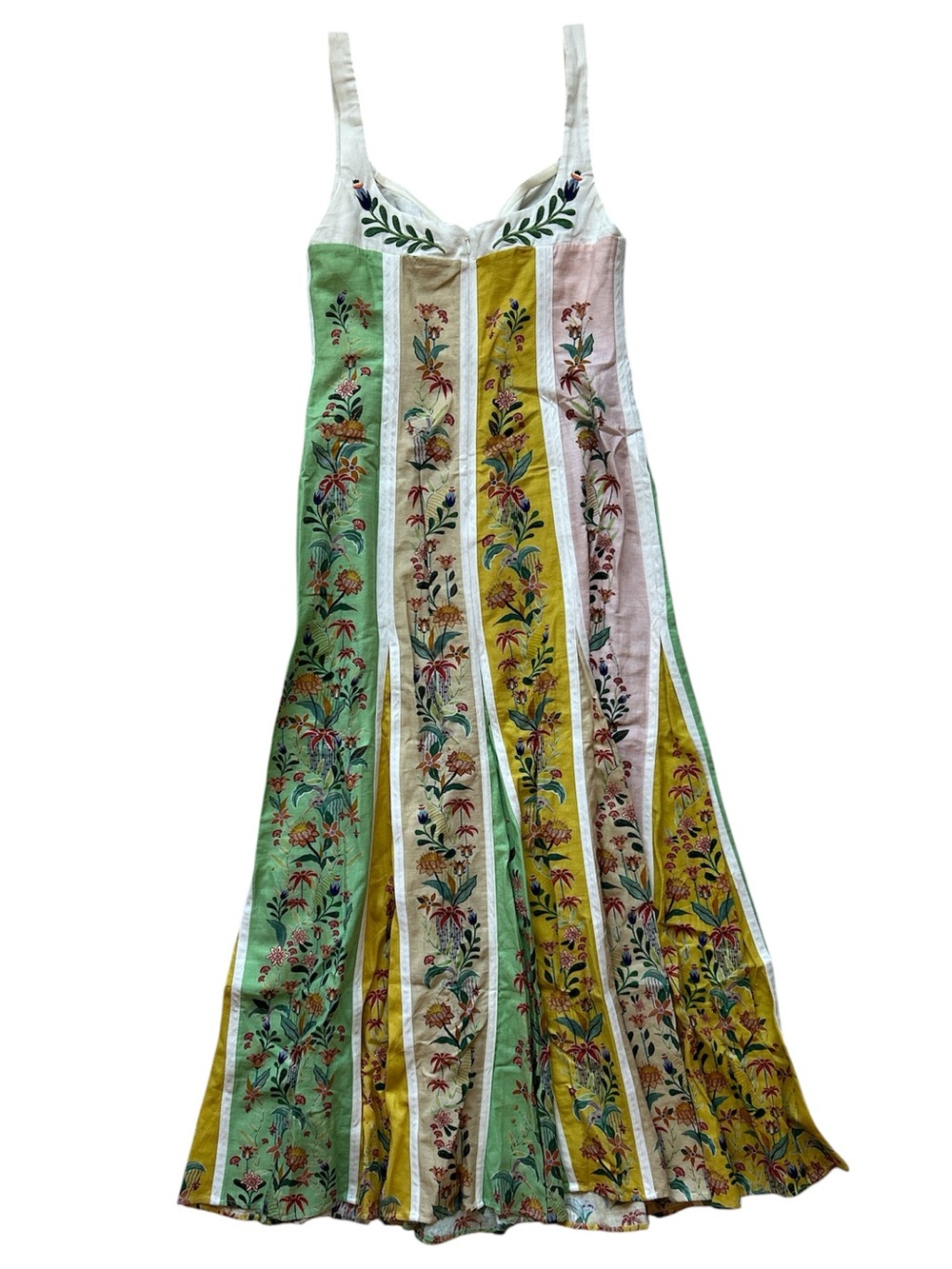 FARM Rio Delicate Floral Stripes Linen Blend Sleeveless Sundress Size Small NWT - Picture 7 of 10